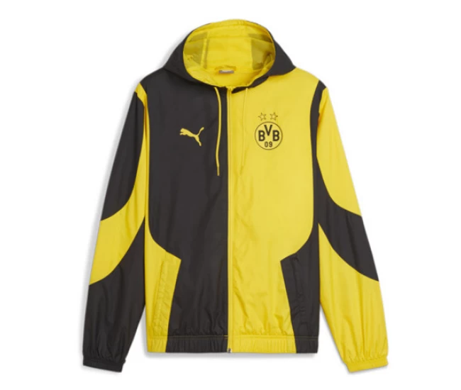 Puma Borussia Dortmund Mens Pre-Match Windbreaker Soccer Jacket 2024-25