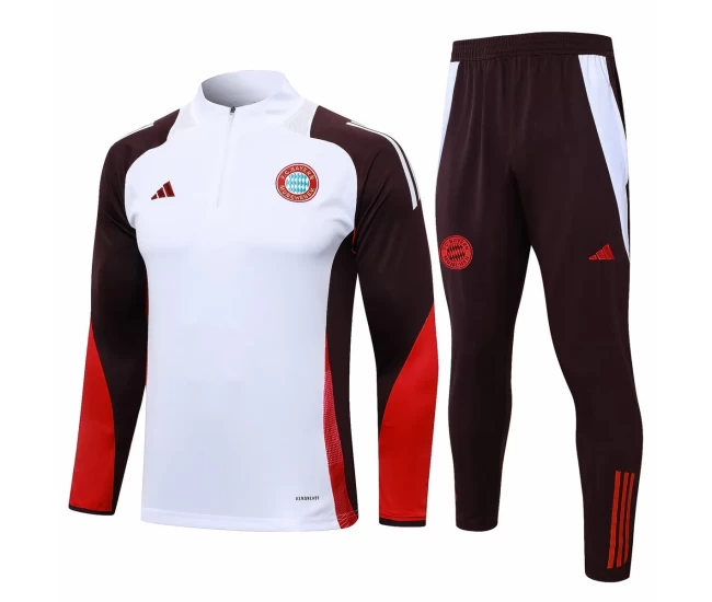 Bayern Munich White Training Technical Soccer Tracksuit 2024-25