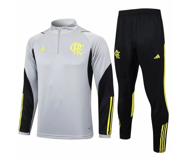 CR Flamengo Gray Training Technical Soccer Tracksuit 2024-25