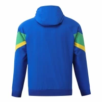 Brazil Mens Hooded Windbreaker Soccer Jacket 2024-25