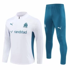 Olympique Marseille White Training Technical Soccer Tracksuit 2024-25