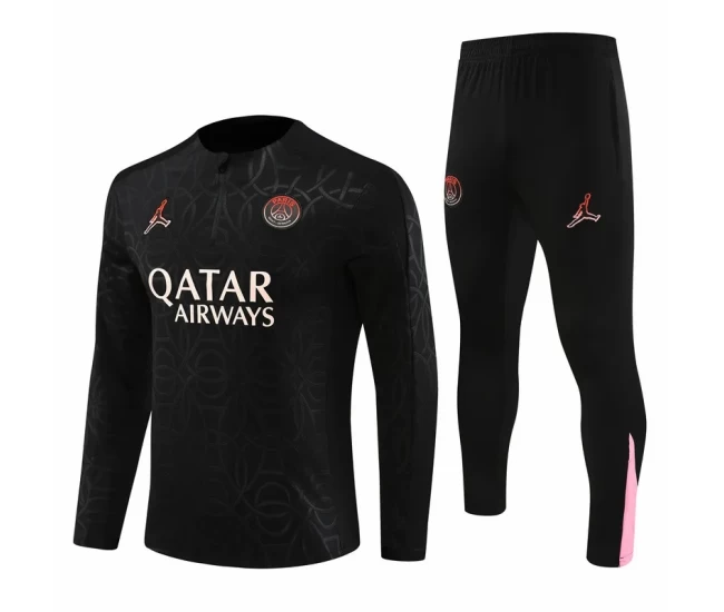 PSG Jordan Black Training Technical Soccer Tracksuit 2024-25