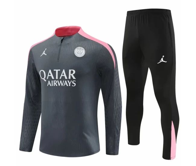 PSG Jordan Grey Training Technical Soccer Tracksuit 2024-25