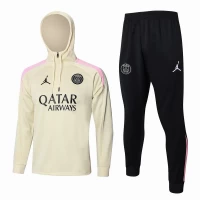 PSG Jordan Beige Training Hooded Technical Soccer Tracksuit 2024-25