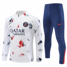 PSG White Training Technical Soccer Tracksuit 2024-25