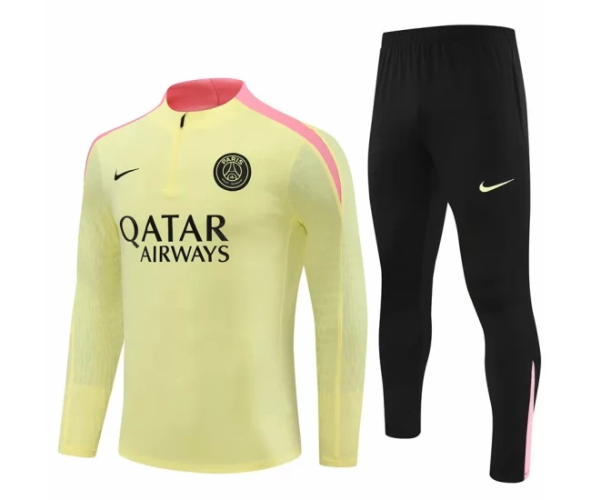 PSG Yellow Training Technical Soccer Tracksuit 2024-25