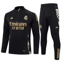 Real Madrid Black Training Technical Soccer Tracksuit 2024-25