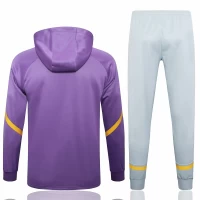 Real Madrid Purple Hooded Presentation Soccer Tracksuit 2024-25