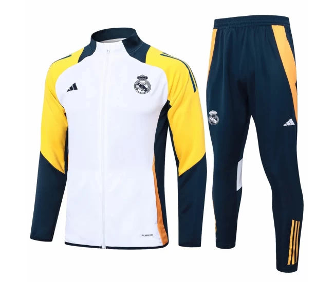 Real Madrid White Training Presentation Soccer Tracksuit 2024-25