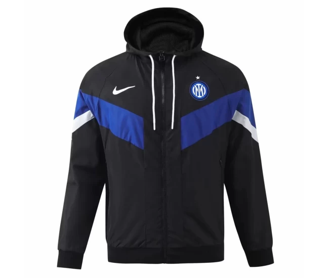 Inter Milan Mens Hooded Windrunner Soccer Jacket 2024-25