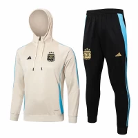 Argentina Beige Training Hooded Technical Soccer Tracksuit 2024-25