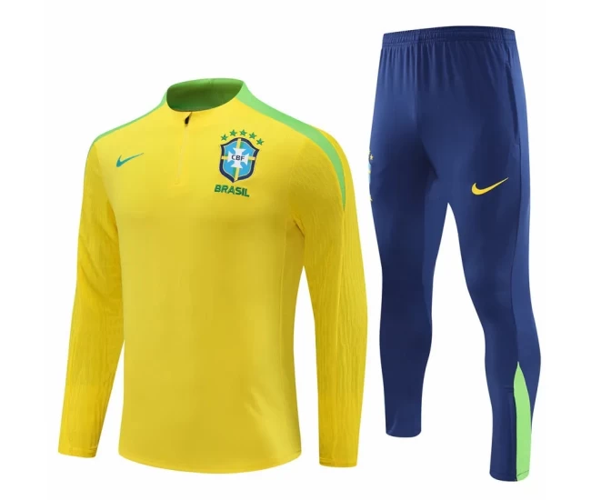 Brazil National Team Yellow Training Technical Soccer Tracksuit 2024-25