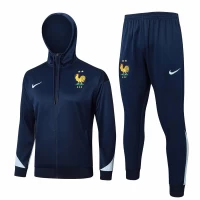 France National Team Navy Training Hooded Presentation Soccer Tracksuit 2024-25