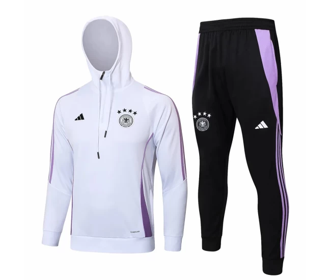 Germany White Training Hooded Technical Soccer Tracksuit 2024-25