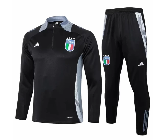 Italy Black Training Technical Soccer Tracksuit 2024-25