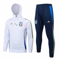 Italy White Training Hooded Technical Soccer Tracksuit 2024-25