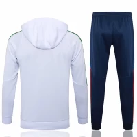 Italy White Training Hooded Technical Soccer Tracksuit 2024-25