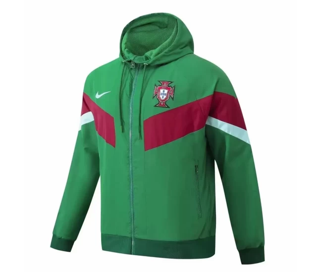 Portugal Mens Hooded Windbreaker Soccer Jacket 2024-25